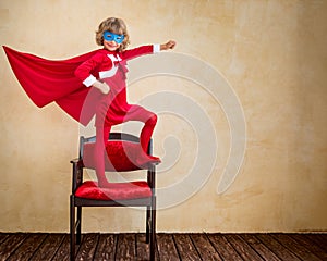 Superhero kid in Christmas