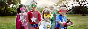 Superhero Kids Aspiration Imagination Playful Fun Concept