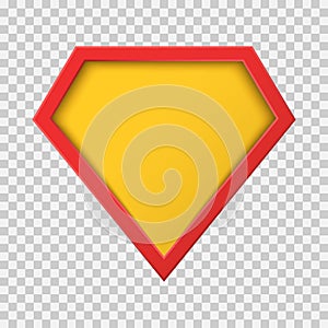 Superhero logo isolated on transparent background. Blank comic super hero icon