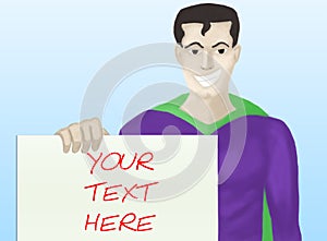 Superhero with message