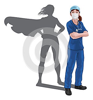 Superhero Nurse Doctor Woman Super Hero Shadow photo