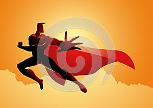 Superhero pose in action