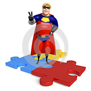 Superhero with Puzzle