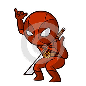 Superhero Red Ninja Sticker