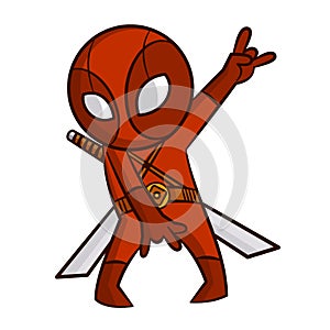 Superhero Red Ninja Sticker