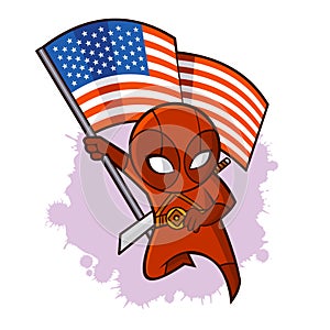 Superhero Red Ninja Sticker