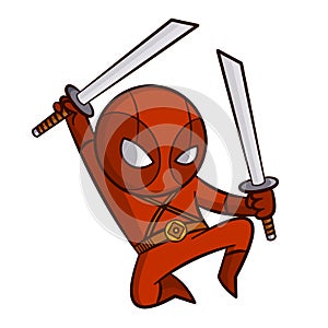 Superhero Red Ninja Sticker