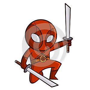 Superhero Red Ninja Sticker