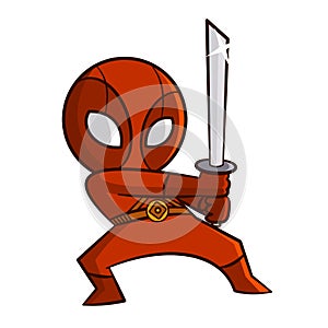 Superhero Red Ninja Sticker