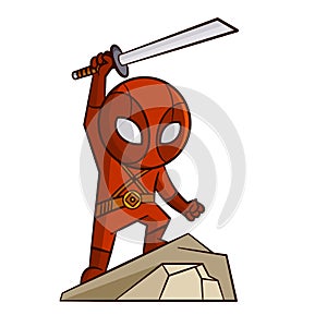 Superhero Red Ninja Sticker