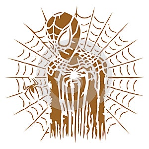 Superhero Stencil Art with Spider Suit Stencil Art