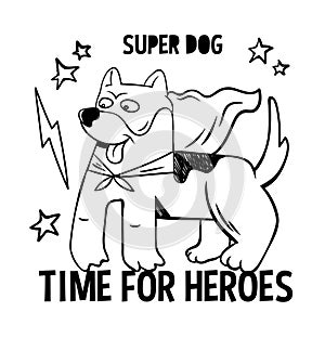 Superhero super cute dog in mas