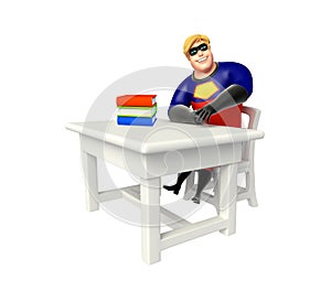 Superhero with Table & chair,books