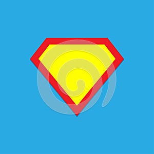 Superhero vector icon isolated on blue background. Superman logo template photo