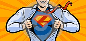 Superhero. Vector illustration in style comic pop art