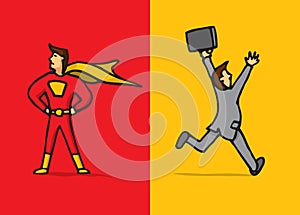 Superhero versus coward photo