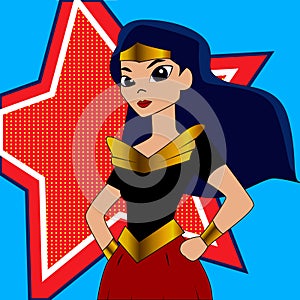 Superhero woman cartoon