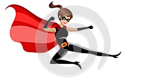 Superhero woman fighting karate