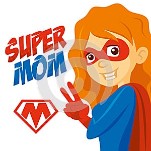 Superhero Woman Supermom Cartoon character Vector illustration