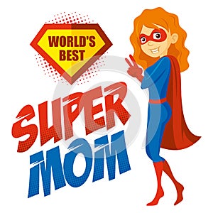 Superhero Woman Supermom Cartoon character Vector illustration