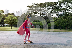 Superheroes Cheerful Kids Expressing Positivity