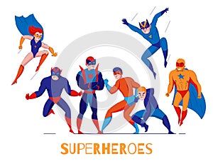 Superheroes Comics Characters Poster