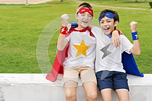 Superheroes Kids Boy Friend Buddy Concept