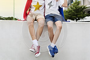 Superheroes Kids Boy Friend Buddy Concept