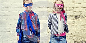 Superheroes Kids Friends Brave Adorable Concept