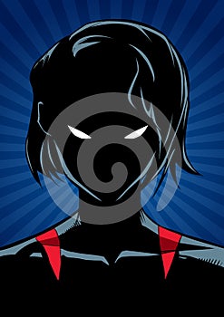 Superheroine Portrait Ray Light Silhouette