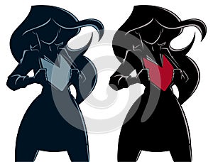 Superheroine under Cover Silhouette photo