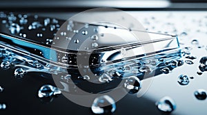 Superhydrophobic Coating on Sleek Surface with Water Droplets