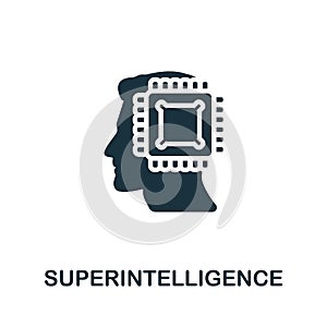 Superintelligence icon. Monochrome simple Smart Technology icon for templates, web design and infographics