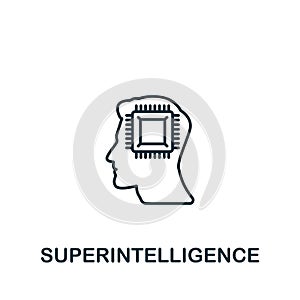 Superintelligence icon. Monochrome simple Smart Technology icon for templates, web design and infographics