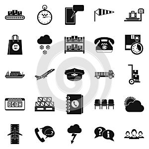 Superintendent icons set, simple style photo