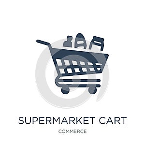 supermarket cart icon in trendy design style. supermarket cart icon isolated on white background. supermarket cart vector icon