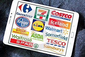 Supermarket chains and retail brands and logos