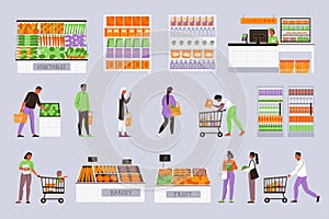 Supermarket Color Icons Collection