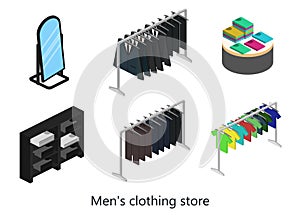 Supermarket, electronics store and clothing shop banner set