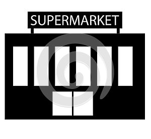 supermarket icon. supermarket exterior sign. store and market symbol. flat style