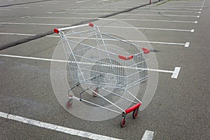Supermarket parking trolley with a large metal shopping cart