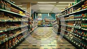 A supermarket store with a lot of food and drinks in the freezer section