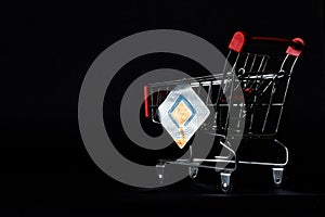 Supermarket trolley with RFID tag transponder. A concept for the use of wireless RFID technology in trade and surveillance of