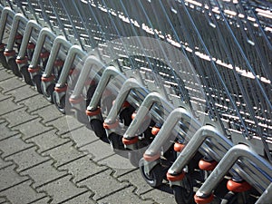 Supermarket trolleys photo