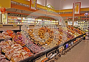 Supermarket vegetable and fruit section