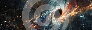 Supermassive Black Hole Art Imitation, Generative AI Illustration, Mysterious Universe photo