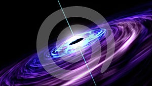 Supermassive black hole feasts on the hot accretion disk around it and at the same time shooting out powerful jets of radiation photo