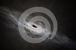 Supermassive black hole at galaxy center photo