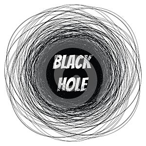 Supermassive Black Hole, Hand Drawn Ink Line Circles photo