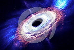 Supermassive black hole sucks matter. Elements of this image were furnished by NASA